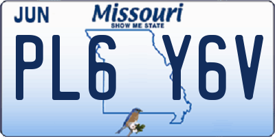 MO license plate PL6Y6V