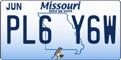 MO license plate PL6Y6W