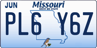 MO license plate PL6Y6Z