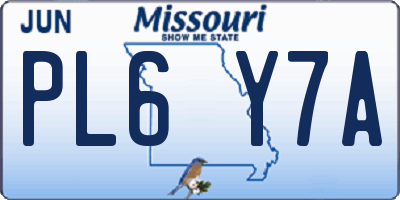 MO license plate PL6Y7A