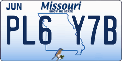MO license plate PL6Y7B