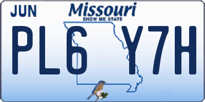 MO license plate PL6Y7H