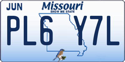 MO license plate PL6Y7L
