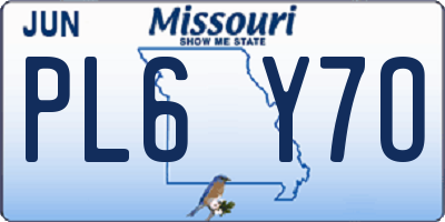 MO license plate PL6Y7O