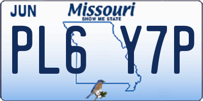 MO license plate PL6Y7P
