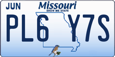 MO license plate PL6Y7S