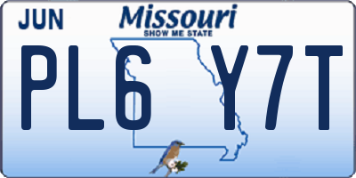 MO license plate PL6Y7T