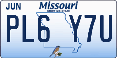 MO license plate PL6Y7U