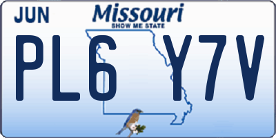 MO license plate PL6Y7V