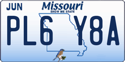 MO license plate PL6Y8A