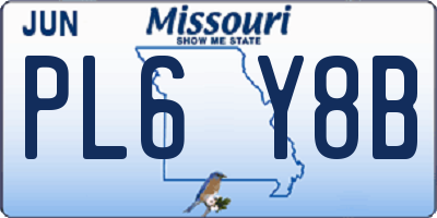 MO license plate PL6Y8B