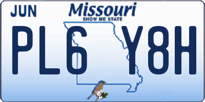 MO license plate PL6Y8H