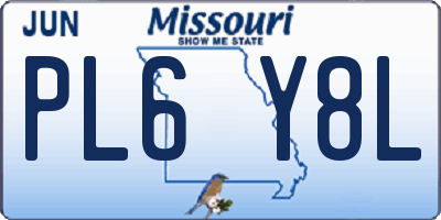 MO license plate PL6Y8L