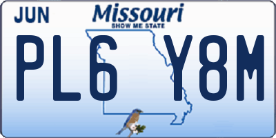 MO license plate PL6Y8M
