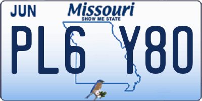 MO license plate PL6Y8O