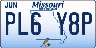MO license plate PL6Y8P