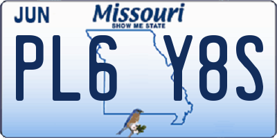MO license plate PL6Y8S