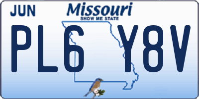 MO license plate PL6Y8V