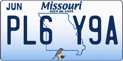 MO license plate PL6Y9A