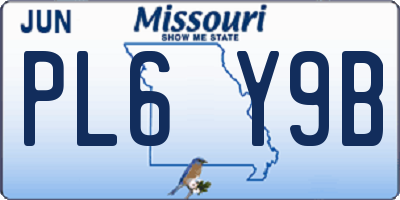 MO license plate PL6Y9B