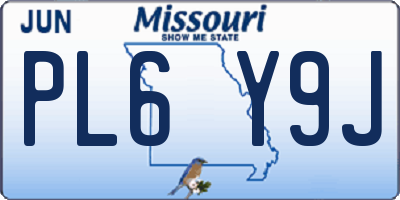 MO license plate PL6Y9J