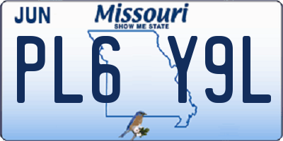 MO license plate PL6Y9L