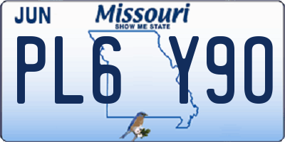 MO license plate PL6Y9O
