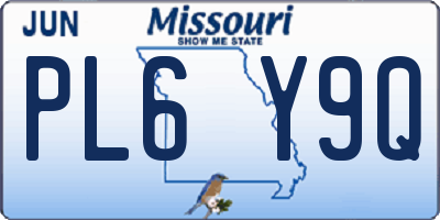 MO license plate PL6Y9Q