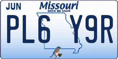 MO license plate PL6Y9R