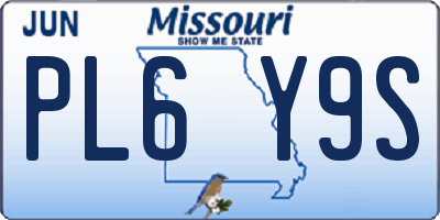 MO license plate PL6Y9S
