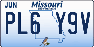 MO license plate PL6Y9V