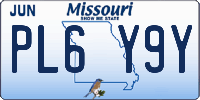 MO license plate PL6Y9Y