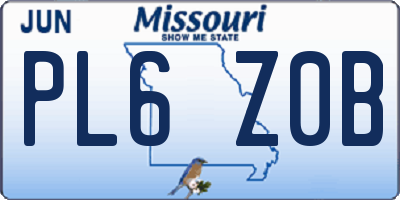 MO license plate PL6Z0B