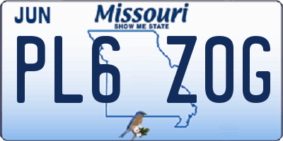 MO license plate PL6Z0G