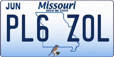 MO license plate PL6Z0L