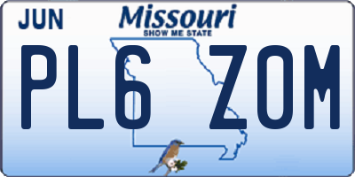 MO license plate PL6Z0M