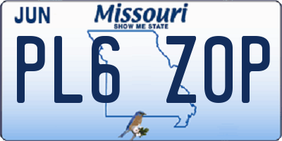MO license plate PL6Z0P