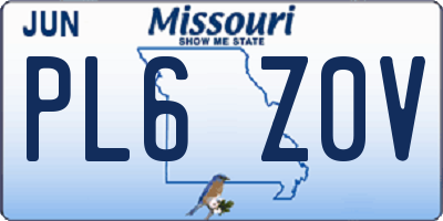 MO license plate PL6Z0V