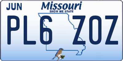 MO license plate PL6Z0Z