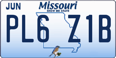 MO license plate PL6Z1B