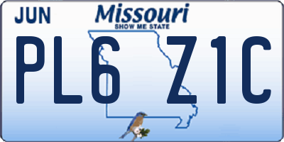 MO license plate PL6Z1C