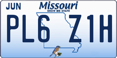 MO license plate PL6Z1H