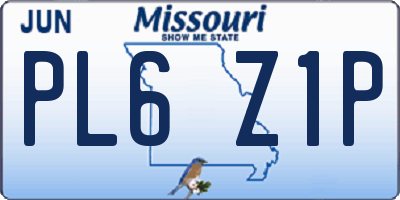 MO license plate PL6Z1P
