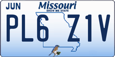 MO license plate PL6Z1V