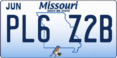 MO license plate PL6Z2B