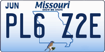 MO license plate PL6Z2E
