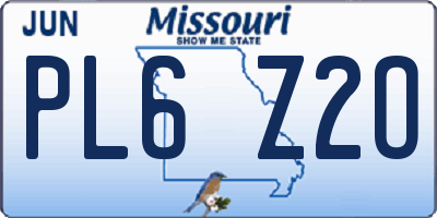 MO license plate PL6Z2O