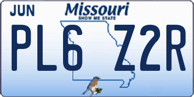 MO license plate PL6Z2R