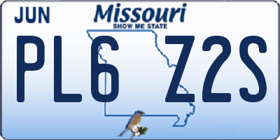 MO license plate PL6Z2S