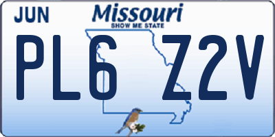 MO license plate PL6Z2V
